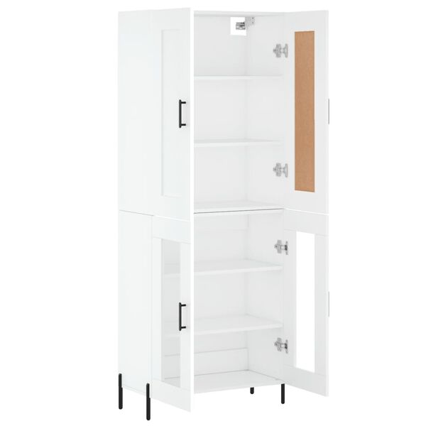 vidaXL Aparador alto madera contrachapada blanco 69,5x34x180 cm