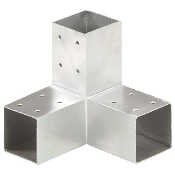 vidaXL Conectores de postes en Y 4 uds metal galvanizado 71x71 mm