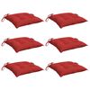 vidaXL Cojines de silla de jard&iacute;n 6 uds tela Oxford rojo 40x40x7 cm