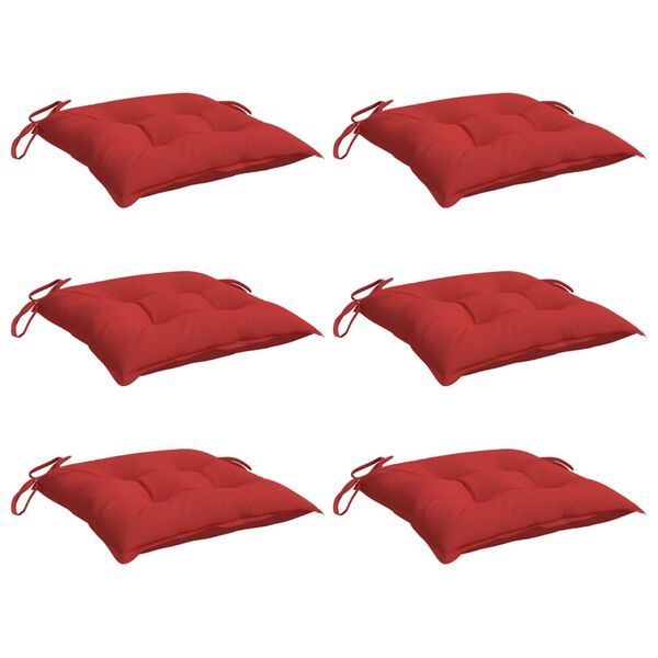 vidaXL Cojines de silla de jard&iacute;n 6 uds tela Oxford rojo 40x40x7 cm