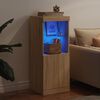 vidaXL Aparador con luces LED roble Sonoma 41x37x100 cm
