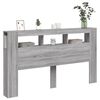 vidaXL Cabecero LED madera ingeniería gris Sonoma 180x18,5x103,5 cm