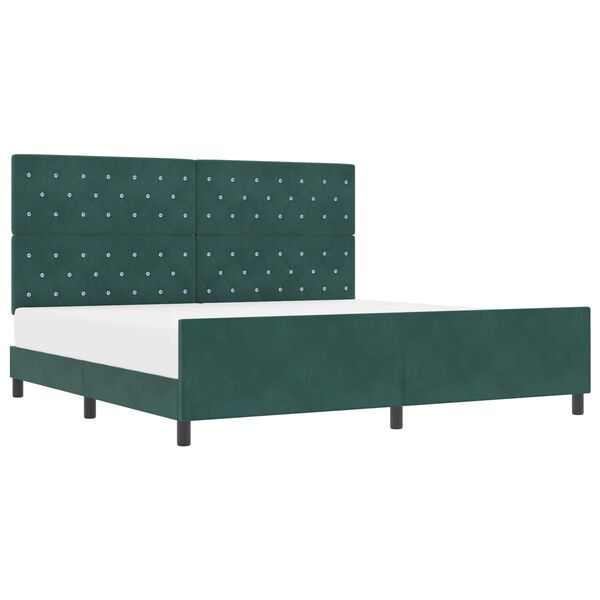 vidaXL Cama tipo Box Spring Verde oscuro 200 x 200 cm Terciopelo