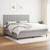 vidaXL Cama box spring con colch&oacute;n tela gris claro 200x200 cm