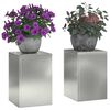 vidaXL Soporte de plantas 2 pcs Plateado 24 x 24 x 35 cm