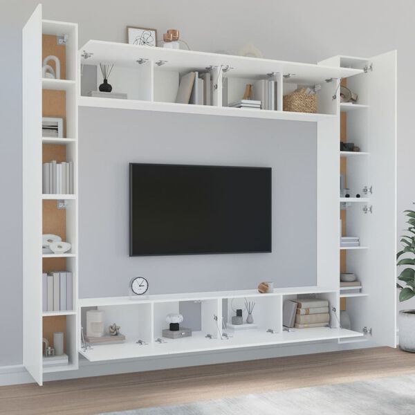 vidaXL Set de muebles para TV 8 piezas madera contrachapada blanco
