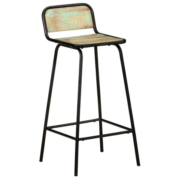 vidaXL Taburetes de cocina 4 unidades madera maciza reciclada