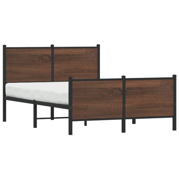 vidaXL Estructura de cama sin colchón metal marrón roble 137x190 cm