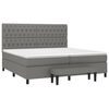vidaXL Cama box spring con colchón tela gris oscuro 200x200 cm