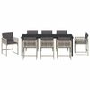 vidaXL Conjunto de Comedor de Jard&iacute;n 9 pcs Gris Claro rat&aacute;n sint&eacute;tico