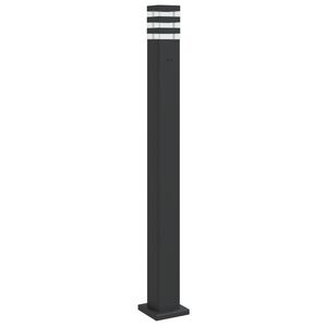 vidaXL L&aacute;mpara de suelo de exterior con enchufe aluminio negro 110 cm