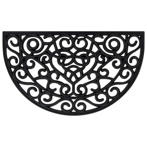 vidaXL Felpudo semicircular de goma 45x75 cm