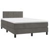 vidaXL Cama box spring colch&oacute;n y LED terciopelo gris oscuro 120x190 cm