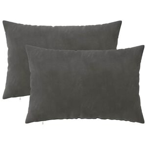 vidaXL Coj&iacute;n con almohada HEERLEN 2 uds. Gris oscuro Terciopelo
