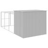 vidaXL Caseta perros corral acero galvanizado gris claro 214x457x181cm