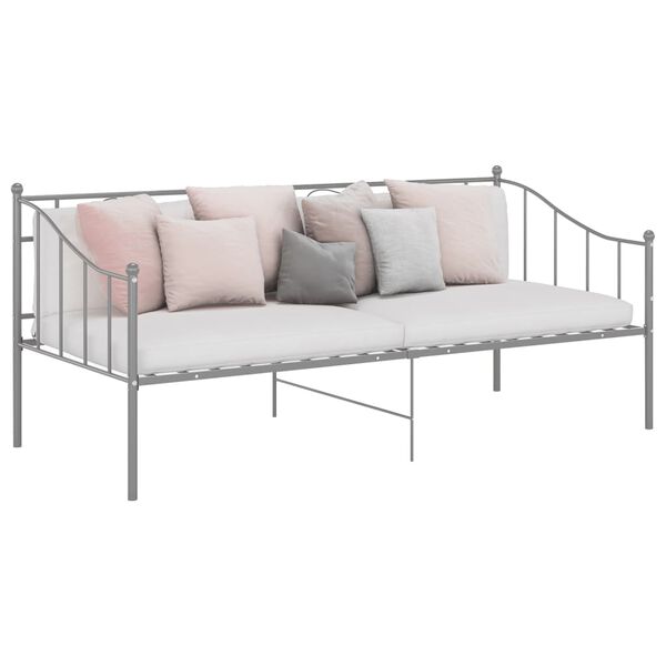vidaXL Estructura de sofá cama sin colchón metal gris 90x200 cm