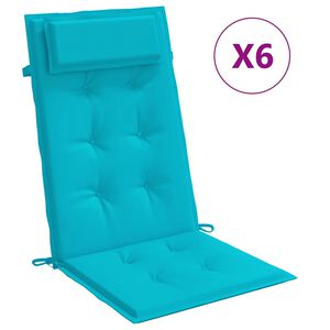 vidaXL Cojines para silla con respaldo alto 6 uds tela Oxford turquesa