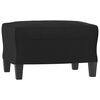 vidaXL Sillón con taburete cuero sintético negro 60 cm