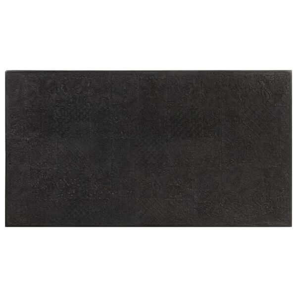 vidaXL Mesa de centro tallada madera maciza mango negro 110x60x34 cm