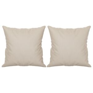vidaXL Cojines decorativos 2 uds tela microfibra crema 40x40 cm
