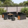 vidaXL Conjunto de sof&aacute;s de jard&iacute;n con coj&iacute;n 13 pcs Negro