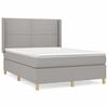 vidaXL Cama box spring con colch&oacute;n tela gris claro 140x190 cm