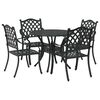 vidaXL Conjunto de Comedor de Jard&iacute;n 5 pcs Negro Aluminio