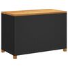 vidaXL Caja de almacenaje jardín madera acacia ratán negro 110x55x63cm