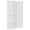 vidaXL Biombo separador de 3 paneles madera maciza Paulownia blanco