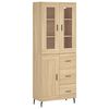 vidaXL Aparador alto madera contrachapada color roble 69,5x34x180 cm