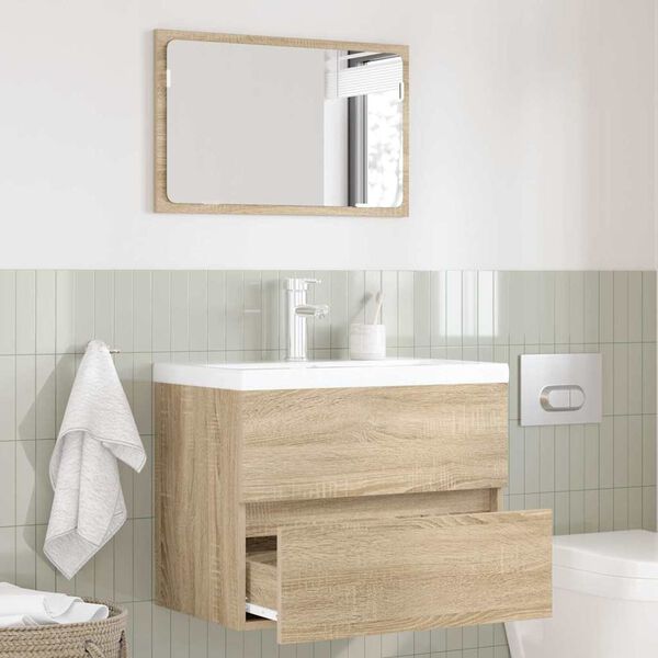 vidaXL Juego de muebles de ba&ntilde;o Roble Sonoma Madera contrachapada