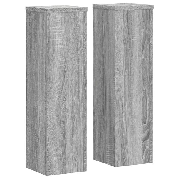 vidaXL Soportes de plantas 2 uds madera gris Sonoma 17x17x60 cm