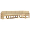 vidaXL Conjunto de sof&aacute;s de exterior 6 uds. y Beige Poli&eacute;ster