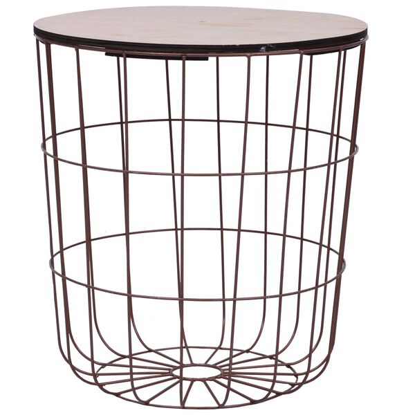 vidaXL Mesa de centro de MDF color cobre Ø 39,5 cm