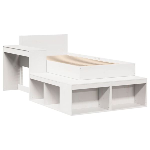 vidaXL Cama sin colchón madera maciza de pino blanca 80x200 cm