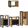 vidaXL Juego de muebles de ba&ntilde;o 4 pcs Marr&oacute;n Madera de mango maciza