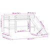 vidaXL Cama alta para niños con cortinas madera pino rosa 90x190 cm
