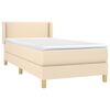 vidaXL Cama box spring con colch&oacute;n tela color crema 90x190 cm
