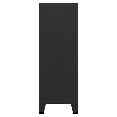 vidaXL Baúl de almacenaje industrial metal negro 75x40x115 cm