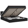vidaXL Cama otomana con colch&oacute;n con cabecera Negro 140 x 200 cm Tela