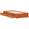 vidaXL Estructura de cama con caj&oacute;n 3 pcs Marr&oacute;n cera Madera de pino