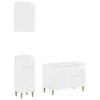 vidaXL Juego de armarios de ba&ntilde;o de 3 piezas DELFT Blanco Brillante