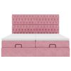 vidaXL Estructura de cama otomana colchones terciopelo rosa 160x200cm
