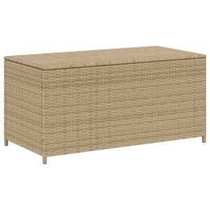 vidaXL Caja de almacenaje de jard&iacute;n rat&aacute;n sint&eacute;tico beige mezcla 190L