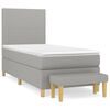 vidaXL Cama box spring con colch&oacute;n tela gris claro 100x200 cm