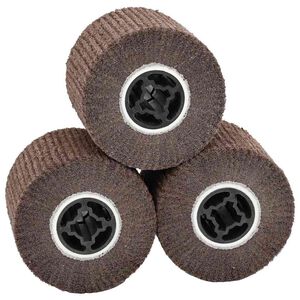 vidaXL Rodillos de Lijado 3 pcs Marr&oacute;n 12 x 12 x 10 cm Fibra sint&eacute;tica