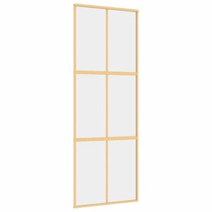 vidaXL Puerta corredera dorada de vidrio ESG transparente y aluminio