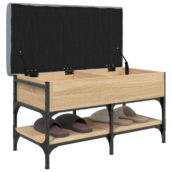 vidaXL Banco zapatero madera de ingenier&iacute;a roble Sonoma 82x42x45 cm