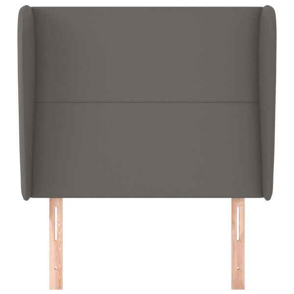 vidaXL Cabecero con orejas de cuero sint&eacute;tico gris 83x23x118/128 cm