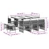 vidaXL Set comedor de jard&iacute;n 11 pzas y cojines rat&aacute;n sint&eacute;tico marr&oacute;n